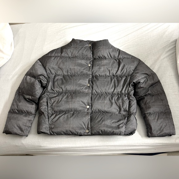 Theory Jackets & Blazers - Theory Glen Plaid High Neck Puffer Jacket